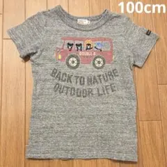 美品★ミキハウス★ダブルB★半袖Tシャツ★ 100cm★グレー★バス★車