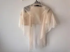 パーティー ボレロ ショール風 羽織り シアー素材 ベージュ 結婚式 二次会