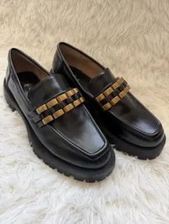 ZARA ザラ 厚底ローファー 36 ブラック ゴールドチェーンのサムネイル