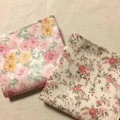 リバティ生地使用　ガーゼハンカチ2枚セット　フロリバンダ　ハンドメイド