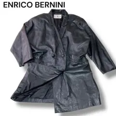 エンリコベルニーニ 羊革 ラムレザー ロングコート　L ダブルボタンー　メンズ