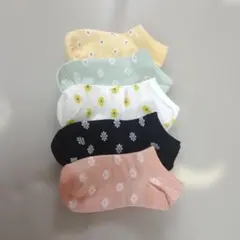 レディース 花柄 くるぶしソックス 5足セット 22～25cm