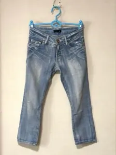 クロプトパンツ ライトブルー ダメージ加工