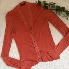 【シルク混】トゥモローランド　BALLSEY リブ編み長袖カーディガン 38