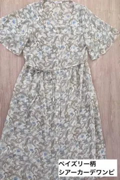 【春夏】ハニーズ/ペイズリー柄/前開きシアーシャツワンピ/カーデガウン/