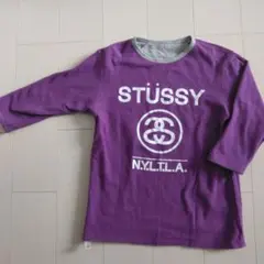 【希少】OLD STÜSSY 紫色 長袖カットソー 7分袖リバーシブル　 Y2K