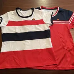 ellesse エレッセ　ボーダー　テニスウェア　上　Lサイズ