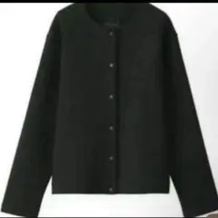 新品／無印良品／大きいサイズXL／二重編み／ブラック／スウェットカーディガン／残