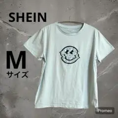 SHEIN ライトブルー 半袖Tシャツ M