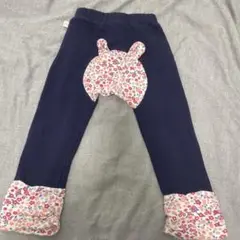 ミキハウス　Hot BIsCUITs ネイビー花柄レッグウェア 95cm以下