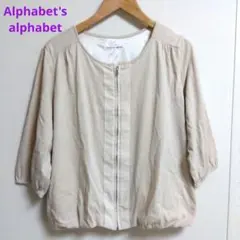 Alphabet's alphabet ノーカラージャケット ベージュ