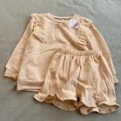 【新品】セットアップ 裏起毛 フリル リボン 120cm