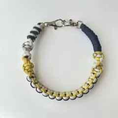 パラコード｜ハンドストラップ｜スマホストラップ｜マスタード×グレー×ネイビー