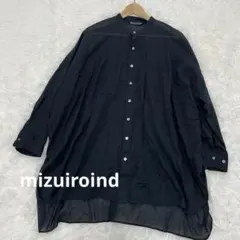 新品タグ付き】mizuiroind◇バンドカラーカラーワイドシャツ◇ドット