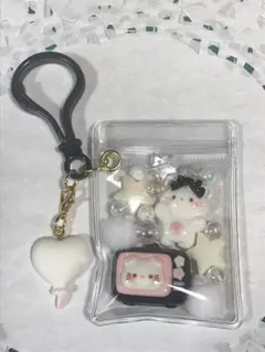 キャンディーバッグキーホルダー ねこ 白黒系