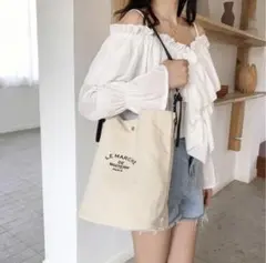 【数量限定★黒色】人気  キャンパス生地 トートバッグ ショルダーバッグ  韓国