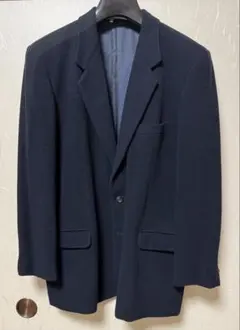 パパスウールモッサ濃紺ジャケット　M 2ボタン　ノーベントゆったりめです