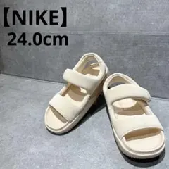 【人気色】NIKE カームサンダル ピンクベージュ 24cm 箱なし　厚底のサムネイル
