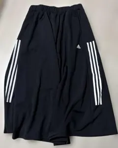 adidas ブラック ロングスカート 3本ライン