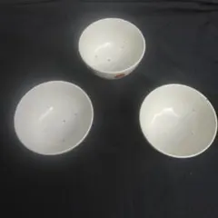 陶器の茶碗 3個セット 白と茶色