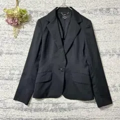 イネド　シャドーストライプテーラードジャケット　ブラック　Mサイズ　背抜き　光沢