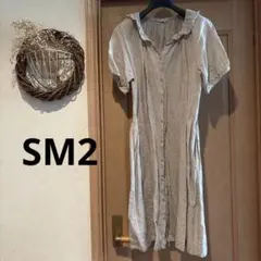 Samansa Mos2 リネン100 半袖ワンピース ベージュのサムネイル