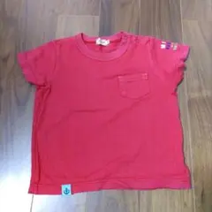 ミキハウス　赤 半袖Tシャツ ポケット付き