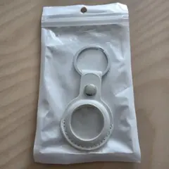 AirTag用 レザー調キーホルダー ホワイト 白
