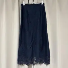 【大幅値下げ！】ロペピクニック ネイビー レーススカート スリット入り