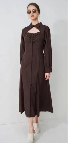 MERCURYDUO マーメイドフレアヨークシャツワンピース