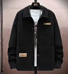 XL　メンズ　ジャケット　コーデュロイ　アウター　ブラック　カジュアル　新品