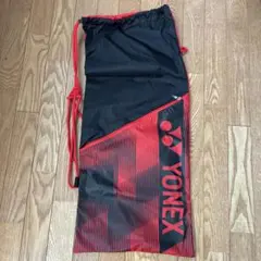 YONEX ラケットバッグ 黒/赤　ストライプ
