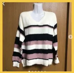 194★ボーダーニットトップスINGNI イング