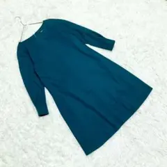 美品＊アンタイトル 大きいサイズ 42 ドロストサテンシャツワンピース