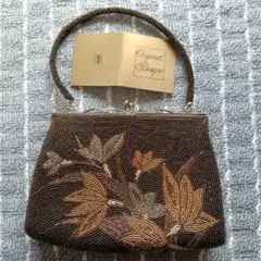 花柄ビーズ刺繍クラッチバッグ