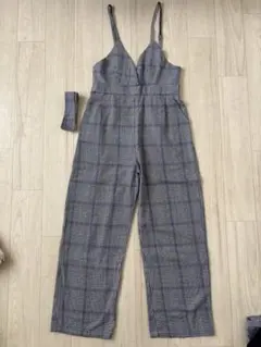 チェック柄 サロペット