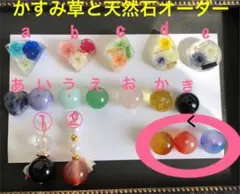 かすみ草と天然石 ピアス イヤリング セミオーダー