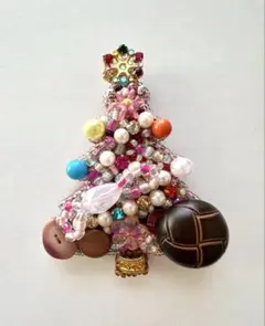キラキラチョコレートカラーのクリスマスツリー✨こっくりブラウン✨ハンドメイド