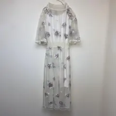 Lily Brown チュール刺繍ワンピース フリーサイズ インナー付き