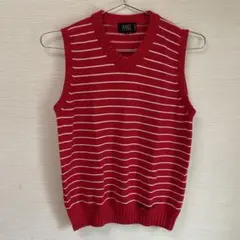 23区スポーツ　ストライプ ゴルフウェア　ベスト　レッド　M