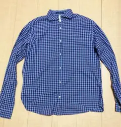 【メンズ】アーバンリサーチDOORS ブルー系チェック柄 長袖シャツＬサイズ