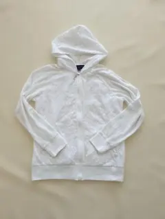 キスオンザグリーン ホワイト レース ジップアップ パーカー ジャケット L