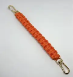 オレンジ パラコード ストラップ ゴールド金具