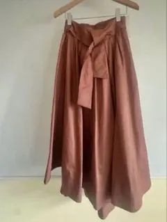 値下げ【Mila owen】未使用タグ付き　ロングフレアスカート 　リボン付