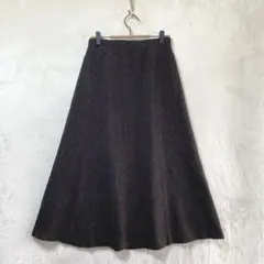 Leilian レリアン/ロングフレアスカート/9/日本製 ブラウン