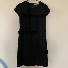 GRACE CONTINENTAL ブラック ラビットファー ワンピース　36