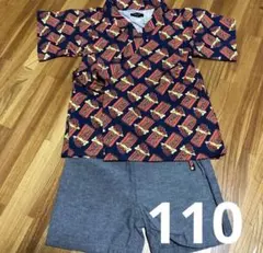 甚平　男の子　110センチ　上下セット　チョコレート柄　夏祭り　秋祭り