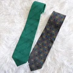 ヴァレンティノ ネクタイ 2本セット シルク 総柄 ストライプ