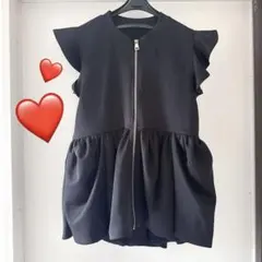 裾ボリュームフリルトップス❤︎ブラック　新品　フラーネ　べベッドなど好きな方へのサムネイル