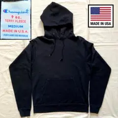 Championチャンピオンテリーフリース9ozパーカーM米国製USAブラック